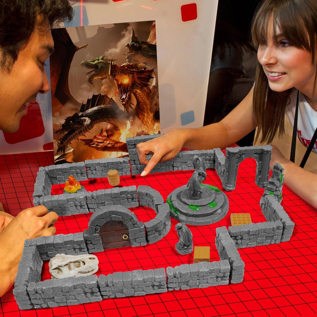 60 Pcs Modular Dungeon Walls,28mm Miniature RPG Terrain