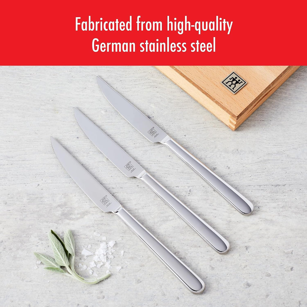 Ultra-Sharp Steak Knives Set of 8 with Wood Gift Box