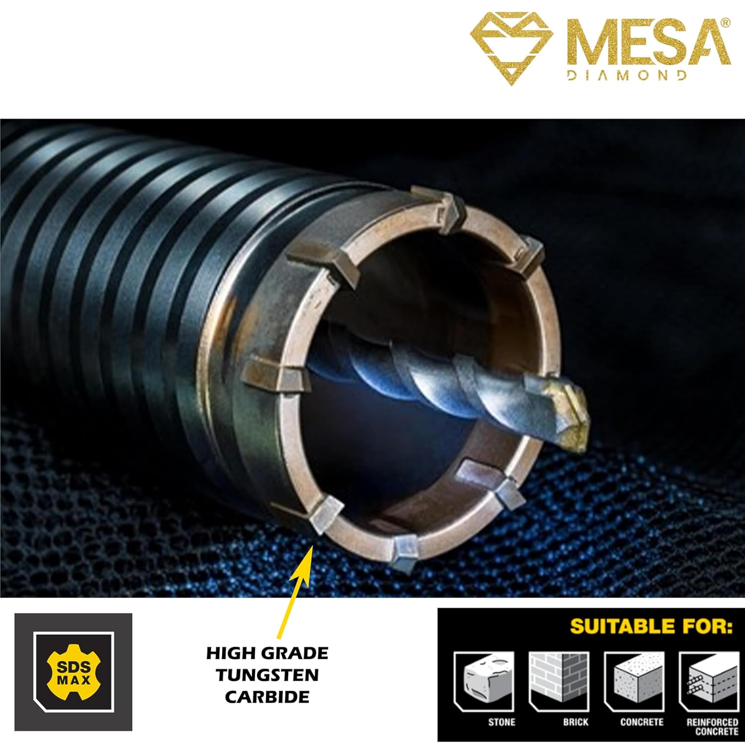 4 1/2 in (115mm) x 12 in. SDS-Max Carbide Tipped Rotary Hammer Core Bit