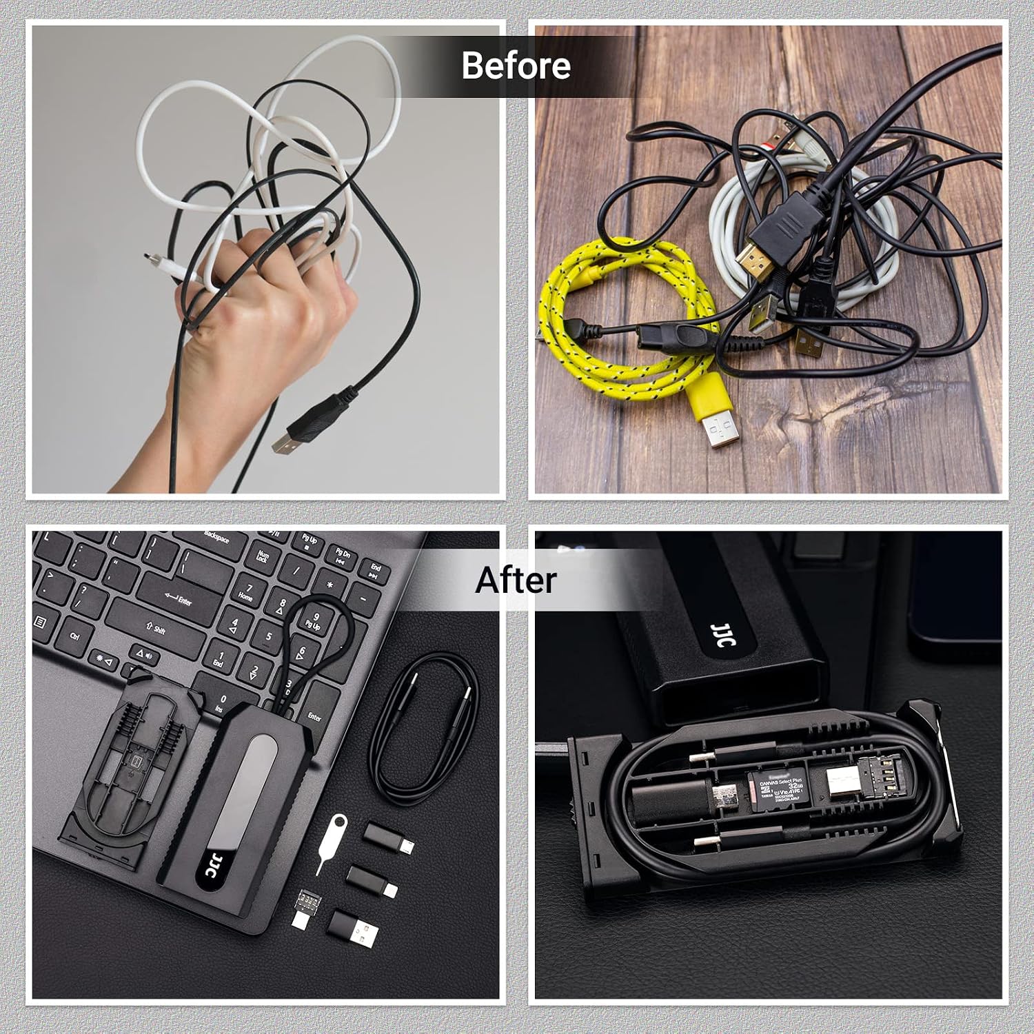 5 in 1 Data Cable Adapter Travel Kit,Data Transfer Cable Storage with Micro USB Type-A OTG Adapter,1.8ft Data Charger