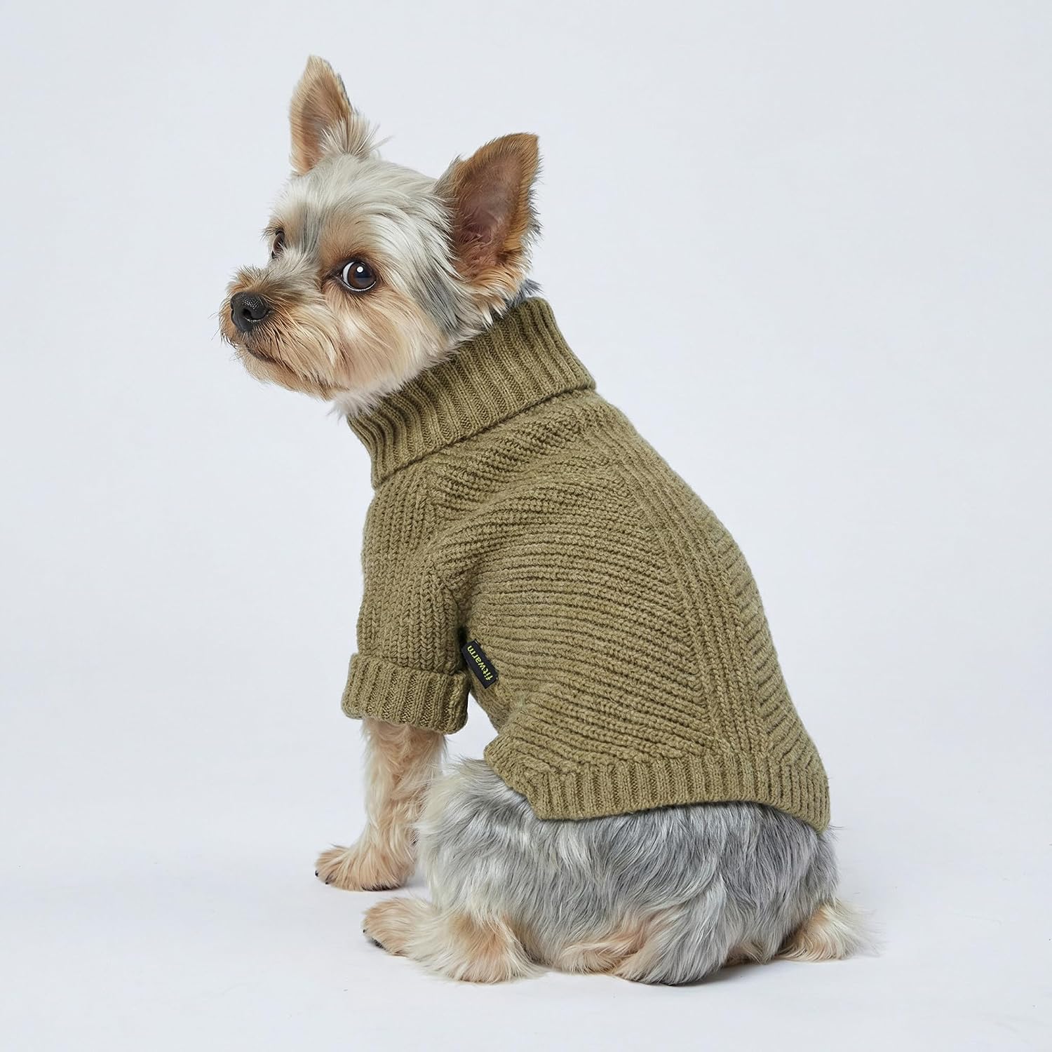 Thermal Knitted Dog Sweater Doggy Winter Coat Pet Clothes Doggie Turtleneck Jacket Puppy Outfits Cat Sweatsuit Sage