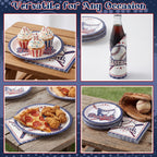 50 Pcs Baseball Plates and Napkins, Disposable Baseball Party Supplies