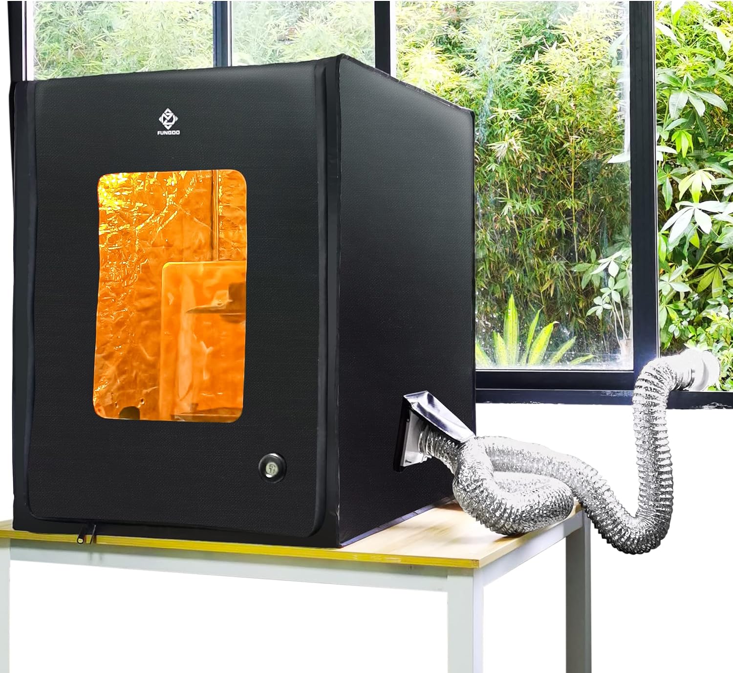 3D Printer Enclosure with Ventilation Kit & LED Lighting– Thermal Insulation Cover & Fume Extraction Tent for