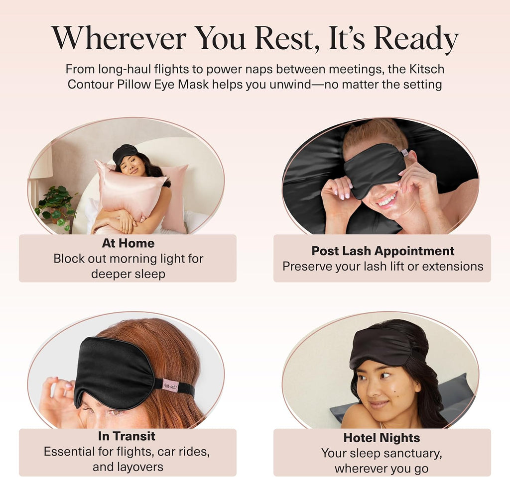Weighted Satin Sleep Mask | Eye Masks for Sleep - (4.1oz/116g) | Softer Than Silk Sleep Mask, Blindfold Sleep Masks