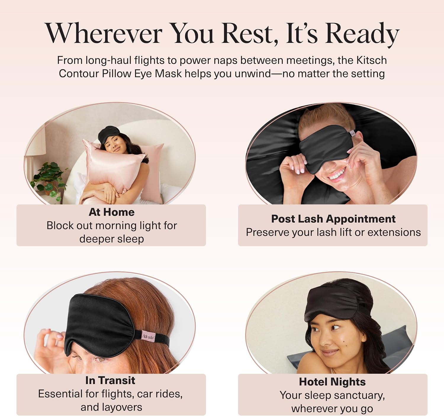 Weighted Satin Sleep Mask | Eye Masks for Sleep - (4.1oz/116g) | Softer Than Silk Sleep Mask, Blindfold Sleep Masks