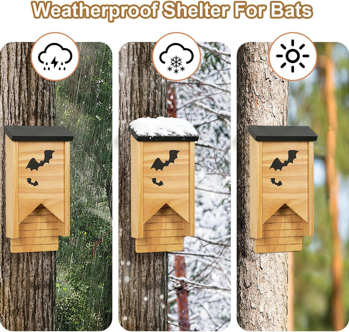 Bat House, Bat Houses for Outdoors for Tree Small Bat Box for Warmer States