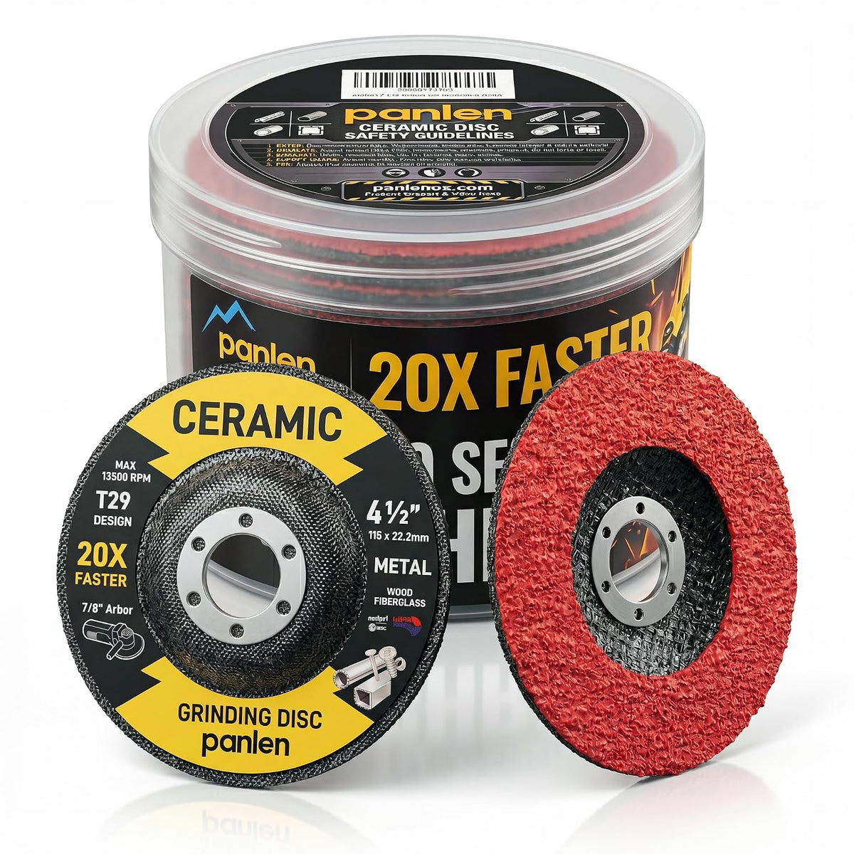 Ceramic Grinding Disc for Angle Grinder, 4 1/2 Inch Faster, 10 Pack
