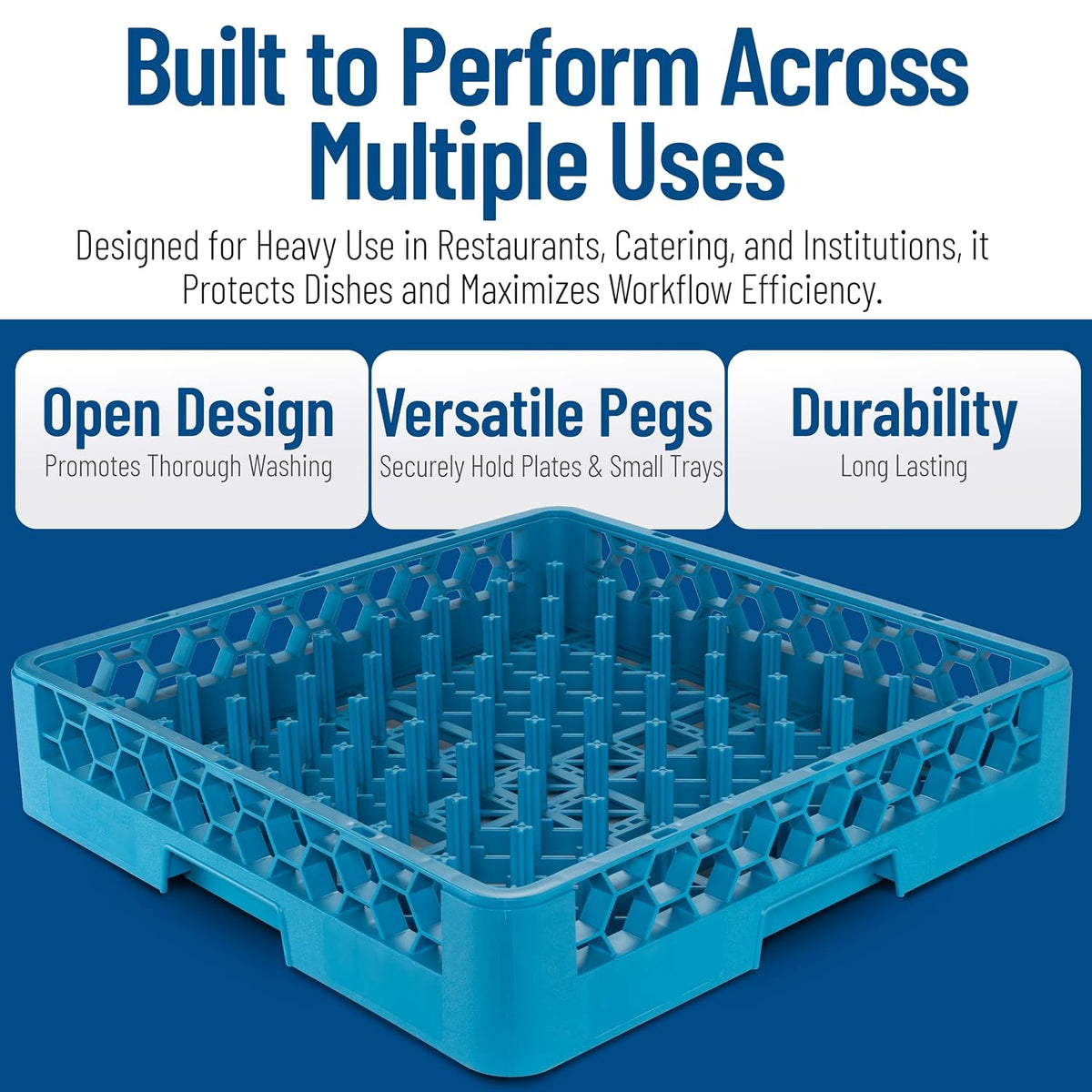 Carlisle OptiClean Plate and Tray Rack, 2.50" Pegs, Pack of 6
