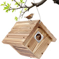 1 Pack Wren House with Metal Guard, 1-1/8'' Entrance Hole Hanging Wren Bird Houses for Outside for Nesting with Air
