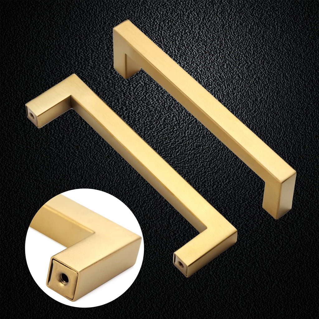2 Pack 15 Inch Gold Cabinet Pulls, Square Drawer Handles