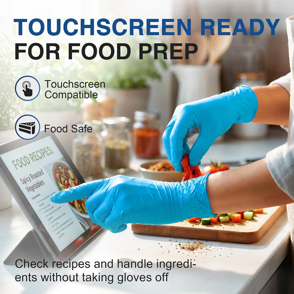 Medical Exam Glove, Gloves Disposable Latex Free, Powder Free | 2.5-Mil, Blue Nitrile Gloves, Food Safe Gloves