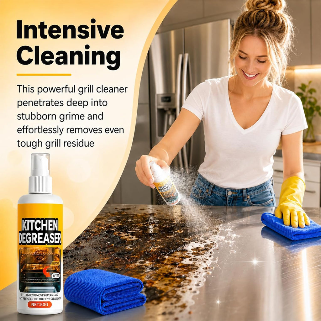 GreaseKiller BBQ Grill Cleaner Spray, Kitchen Surface Degreaser, Kitchen Spray Cleaner and Degreaser, Multi-Surface