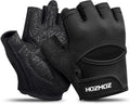 Ventilated Weight Lifting Gloves, Thick Padded Workout Gym Gloves with Full Palm Protection & Grip & Shock Absorption