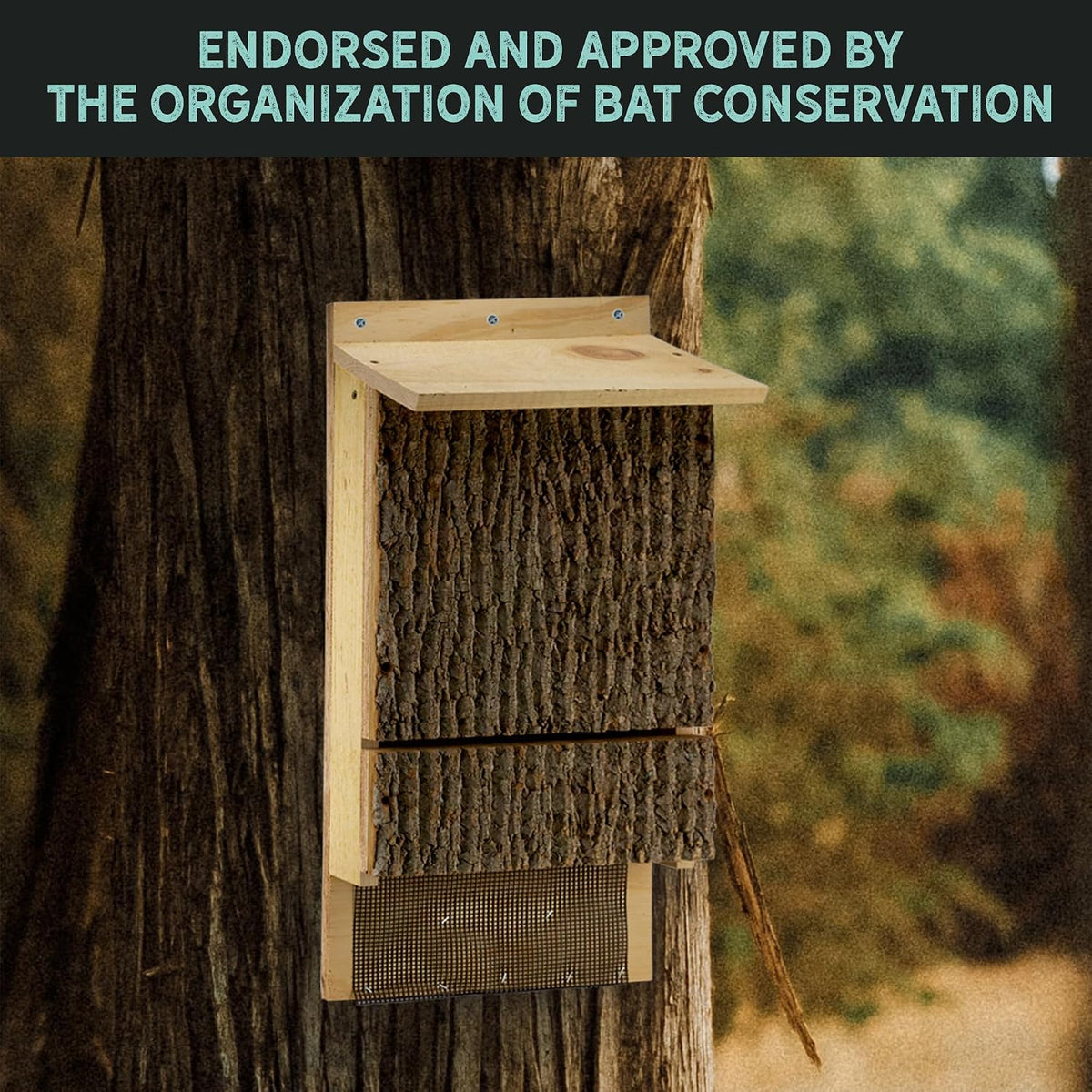OBC Endorsed Single Chamber Wooden Bat House; Rustic Handmade Bat Shelter Box