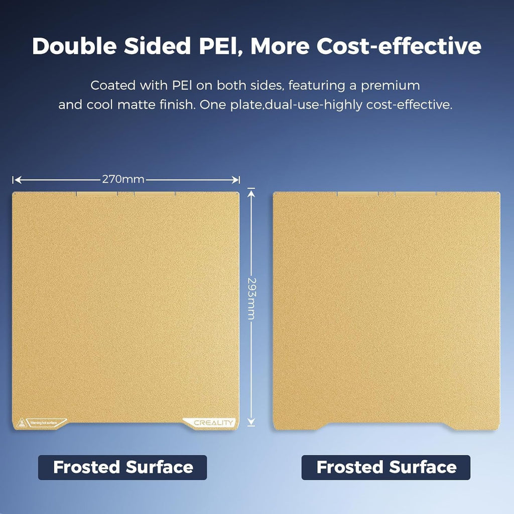 K2 Build Plate, 270x293mm Textured PEI Sheet Magnetic Flexible Removable Spring Steel Printing Plate 3D Printer Bed