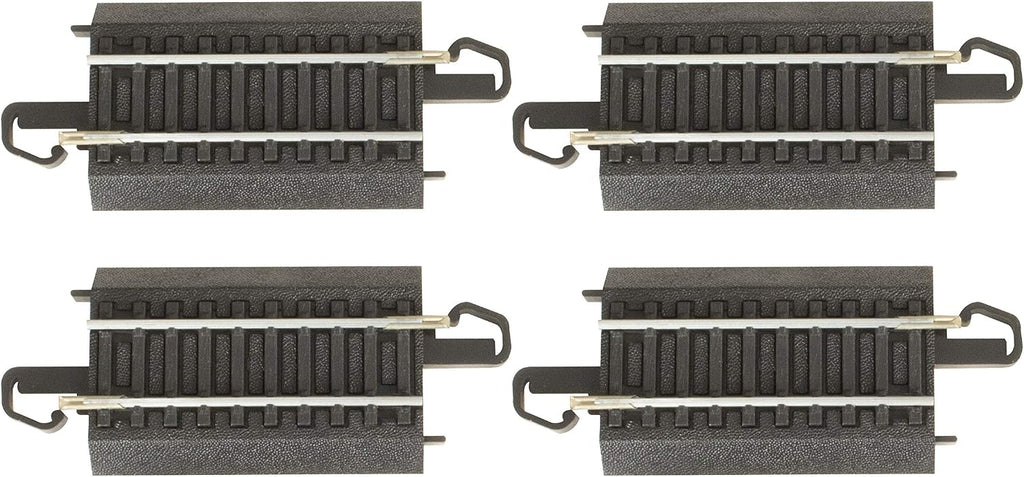 Trains E-Z Track 3" Straight Track 4PK Steel Alloy Rail HO Scale | Snap-Fit E-Z Track, 3” Straight Track (4/card)