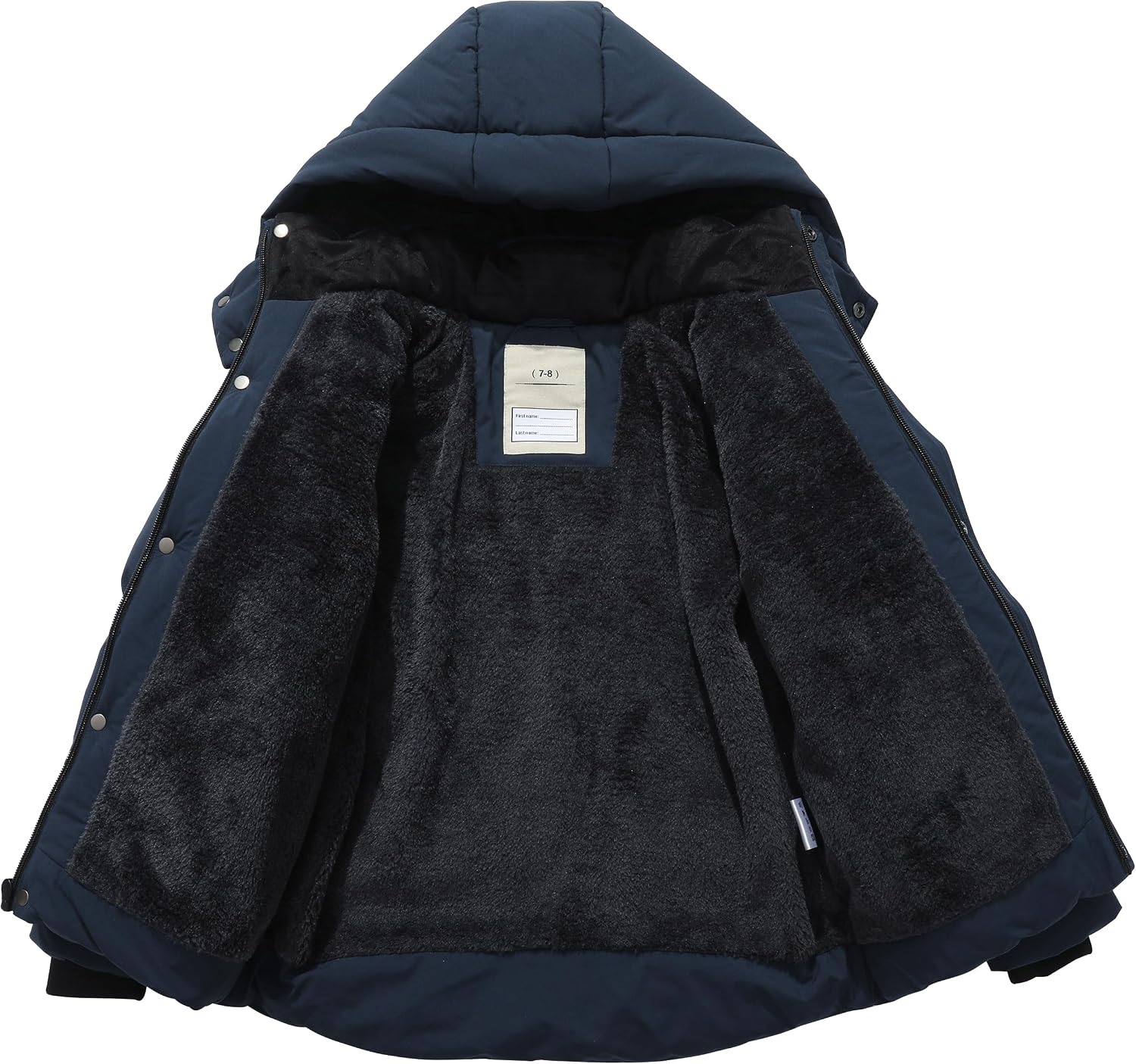 Kids Boy's Puffer Cotton Jacket | Warm Fleece Lined Down Coat Thick Hooded Waterproof Winter Coat