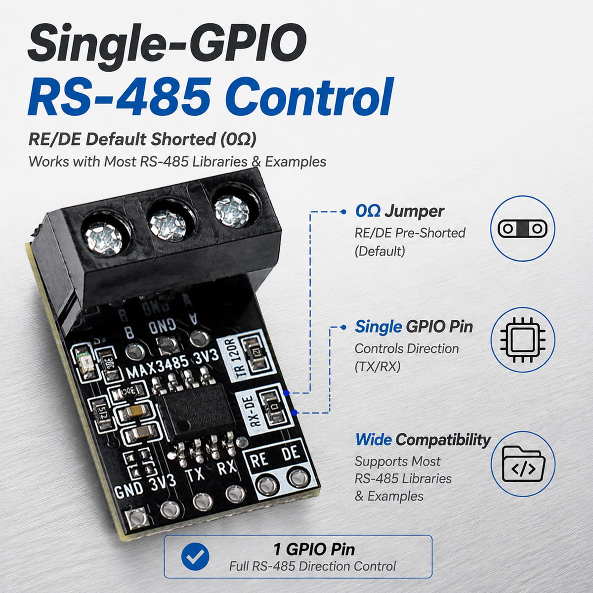 LONELY BINARY 12-Pack RS485 Transceiver Modules, MAX485 & MAX3485 Chips
