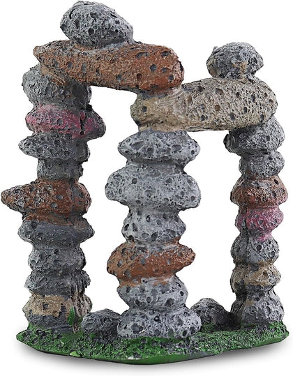Stacked Stones Aquarium Decor, Resin Rock Door Fish Tank Accessories Decorations, Aquarium Ornaments for Fish Through