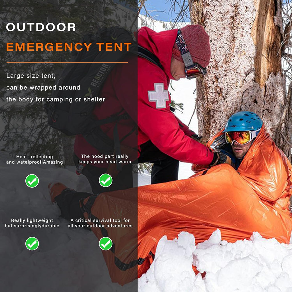 Emergency Survival Tent Shelter, 1 or 2 Person Emergency Tent with Emergency Whistle Emergency Shelter,Life Tube Tent