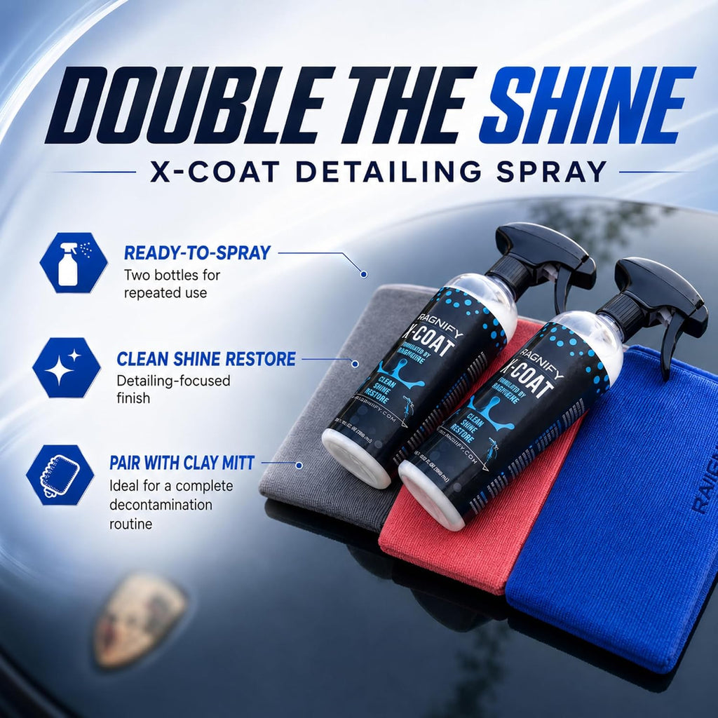 Pack of 2 Clay Mitt Auto Detailing Medium Grade Clay Bar Alternative Mitt for Flawless Removal of Surface Bonded