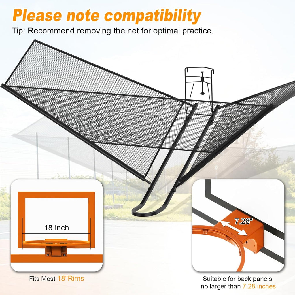 Upgrade Basketball Shot Trainer with Net Return Attachment, Heavy Duty Basketball Rebounder Ball Return for