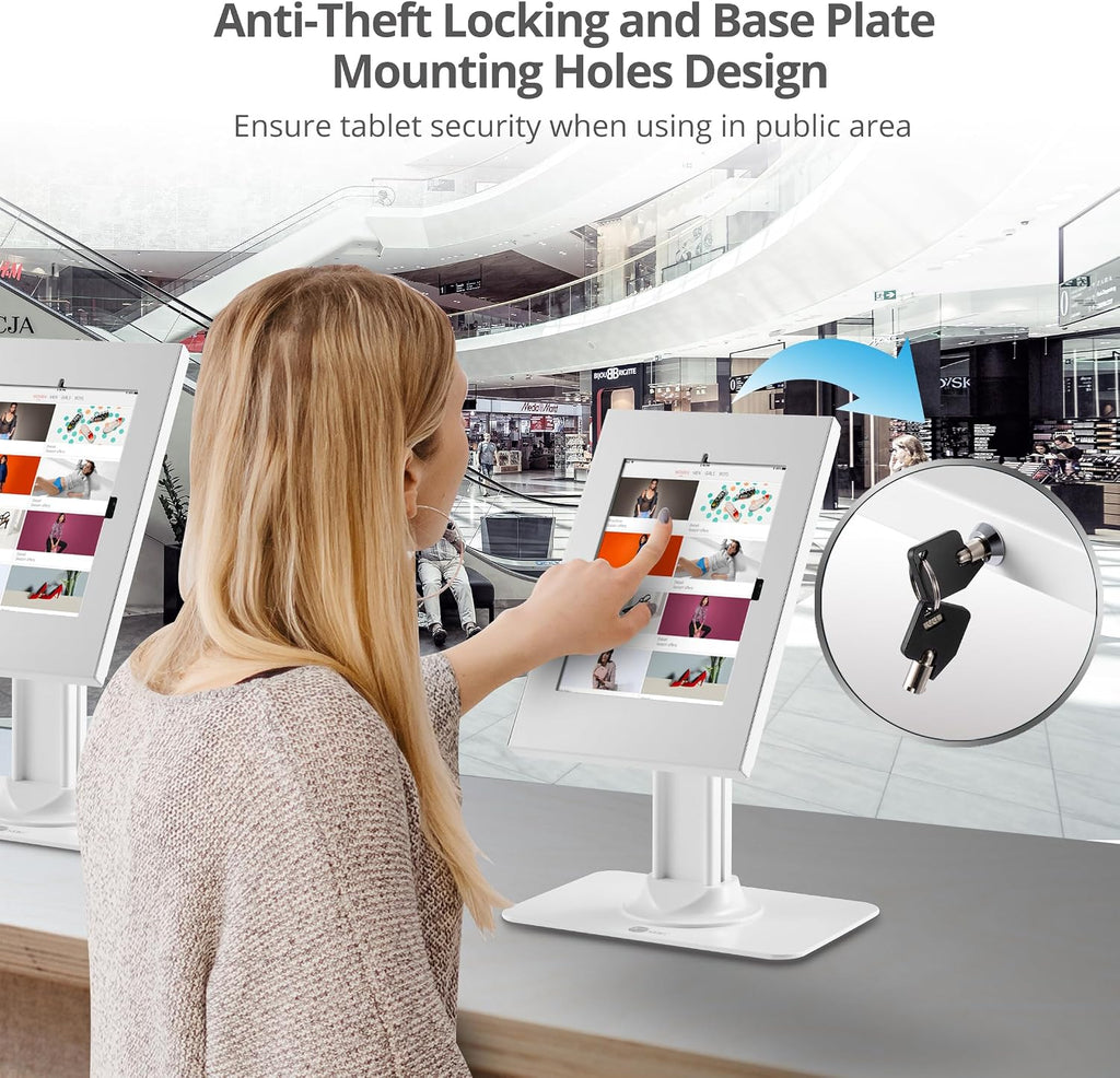 Anti-Theft Tablet Kiosk Stand for Countertops, 9.7"-11", CE-MT3N11-S1 | Secure a 9.7"-11" tablet for POS, check-in or