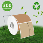 Square Thermal Labels Stickers 2" x 2", Self-Adhesive Waterproof Square Direct Thermal Labels Stickers, Perforation