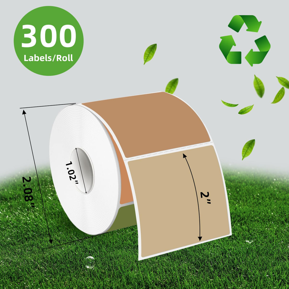 Square Thermal Labels Stickers 2" x 2", Self-Adhesive Waterproof Square Direct Thermal Labels Stickers, Perforation
