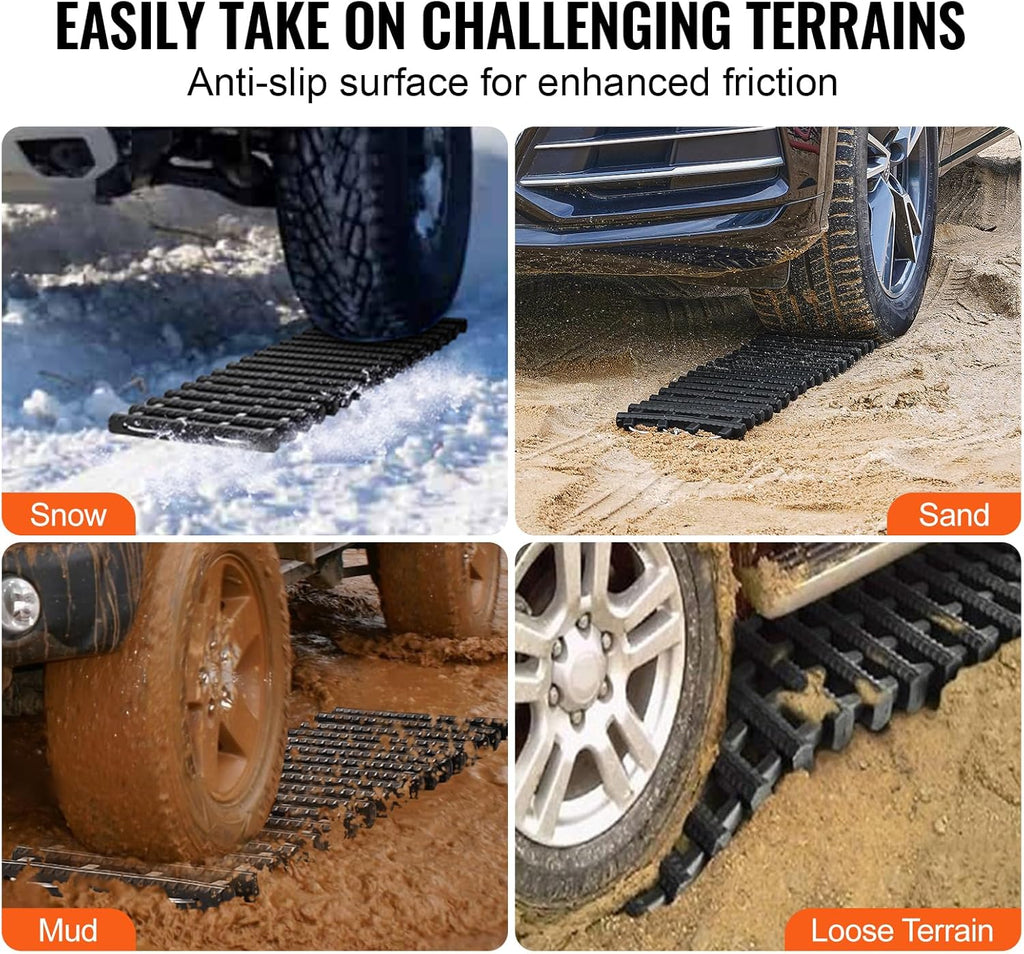 7 TON Traction Boards with TPR Material, Recovery Boards for Off-road Vehicles/Cars/Pickups/SUVs/RVs, Pair Tire