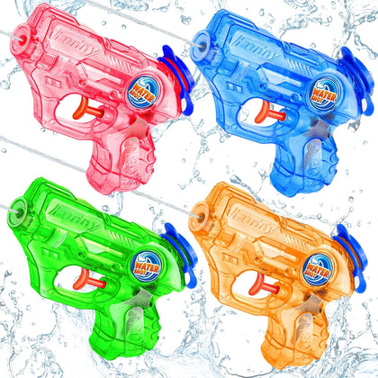 Mini Water Gun for Kids Toddler, 4 Pack Squirt Soaker Blasters Water Guns | Small Water Soaker Squirt Guns for Boys