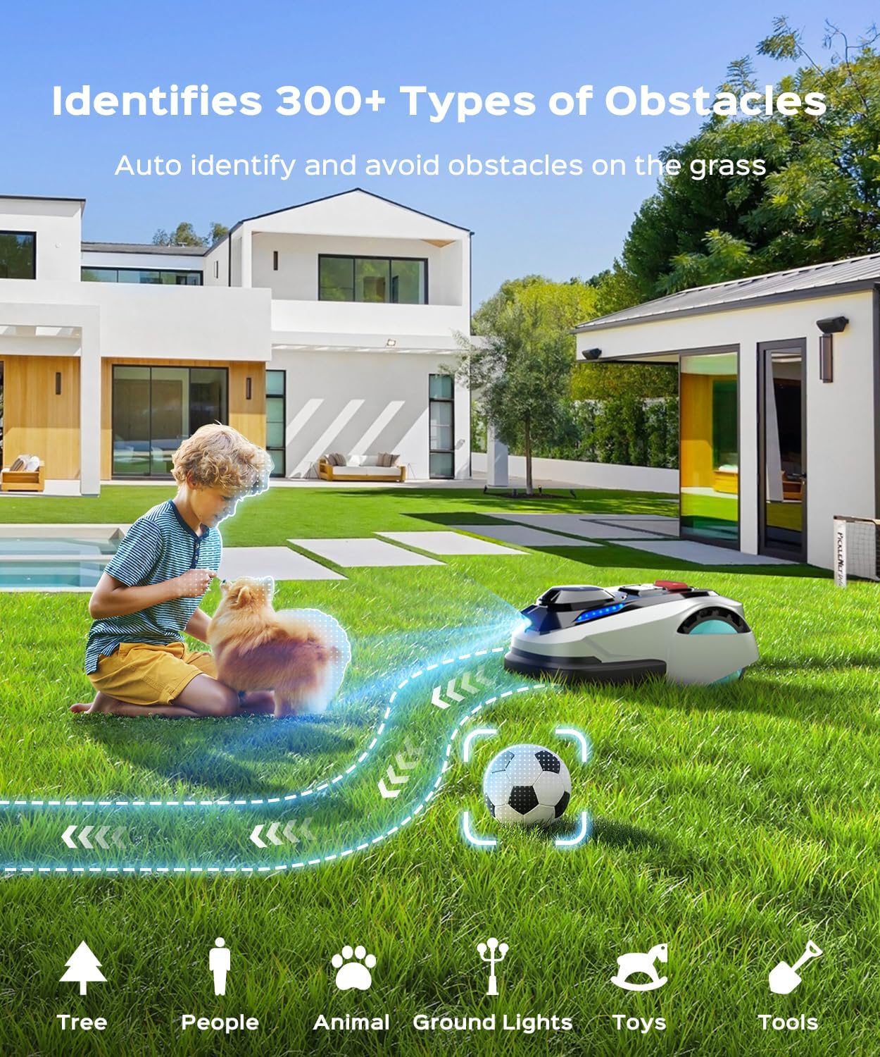 N1600 PRO Wireless Robotic Lawn Mower, RTK & Vision Navigation, Up to 0.4 Acre Coverage, Smart App Control