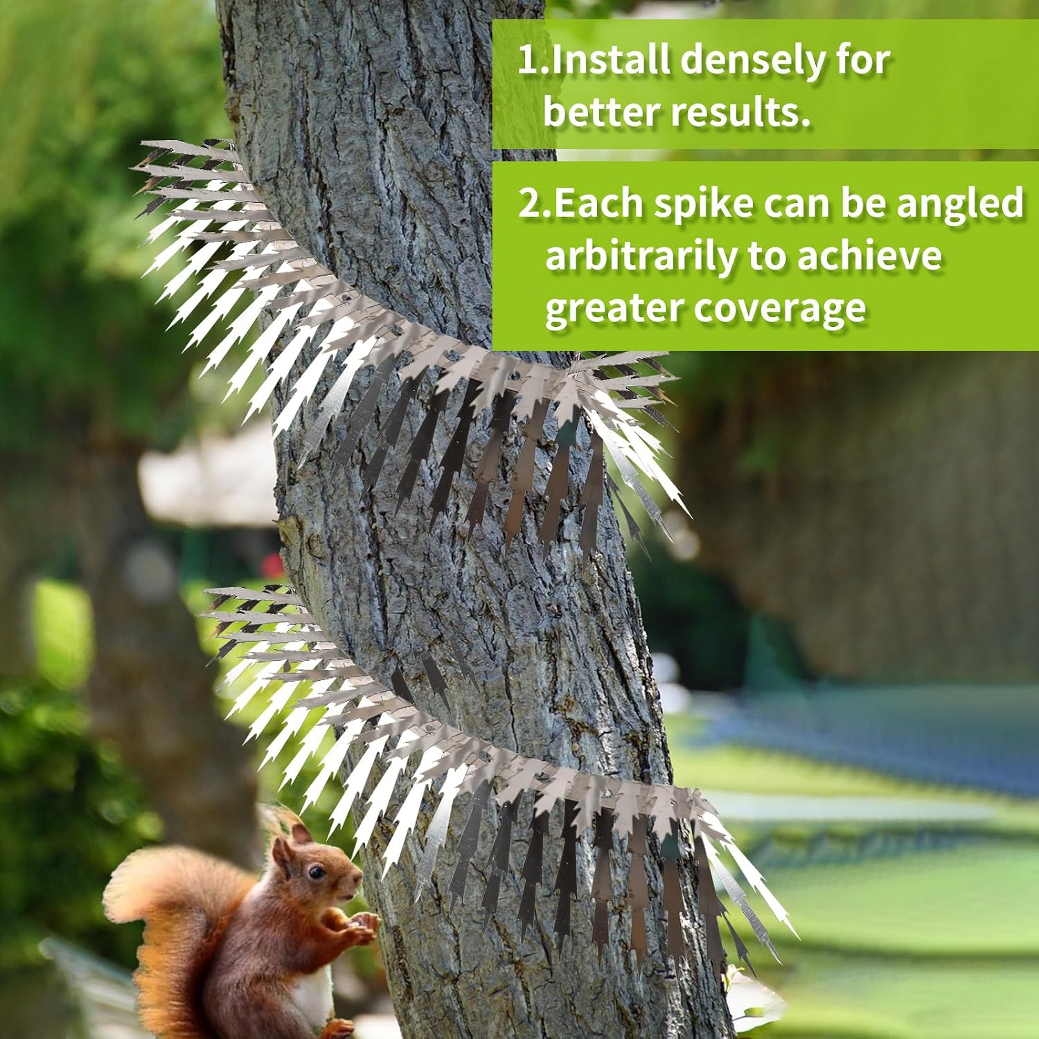 Bird Spikes.Raccoon Snake Deterrent.Squirrel Spikes.Stainless Steel Squirrel baffles for Bird feeders.Anti Climb