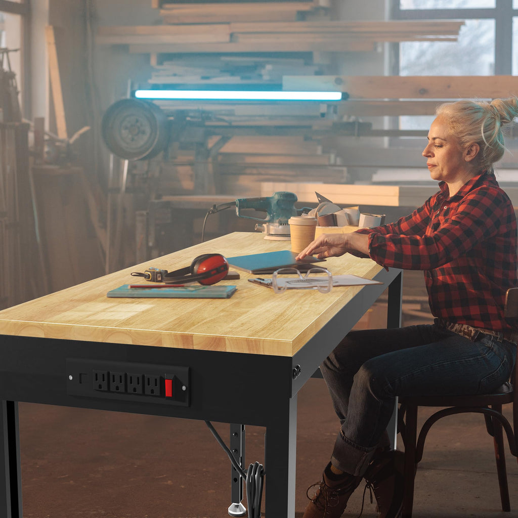 48" Garage Workbench, Adjustable Height Work Table