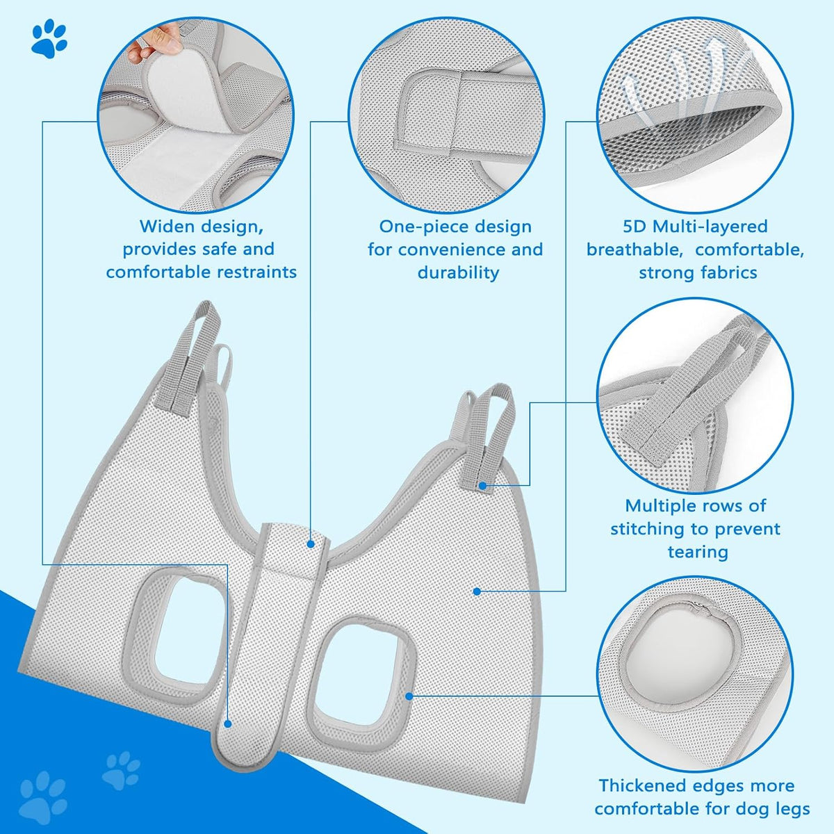 Dog Grooming Hammock for Small Dogs, Dog Hanging Harness for Nail Trimming Doorframe, Pet Holder Restraint for