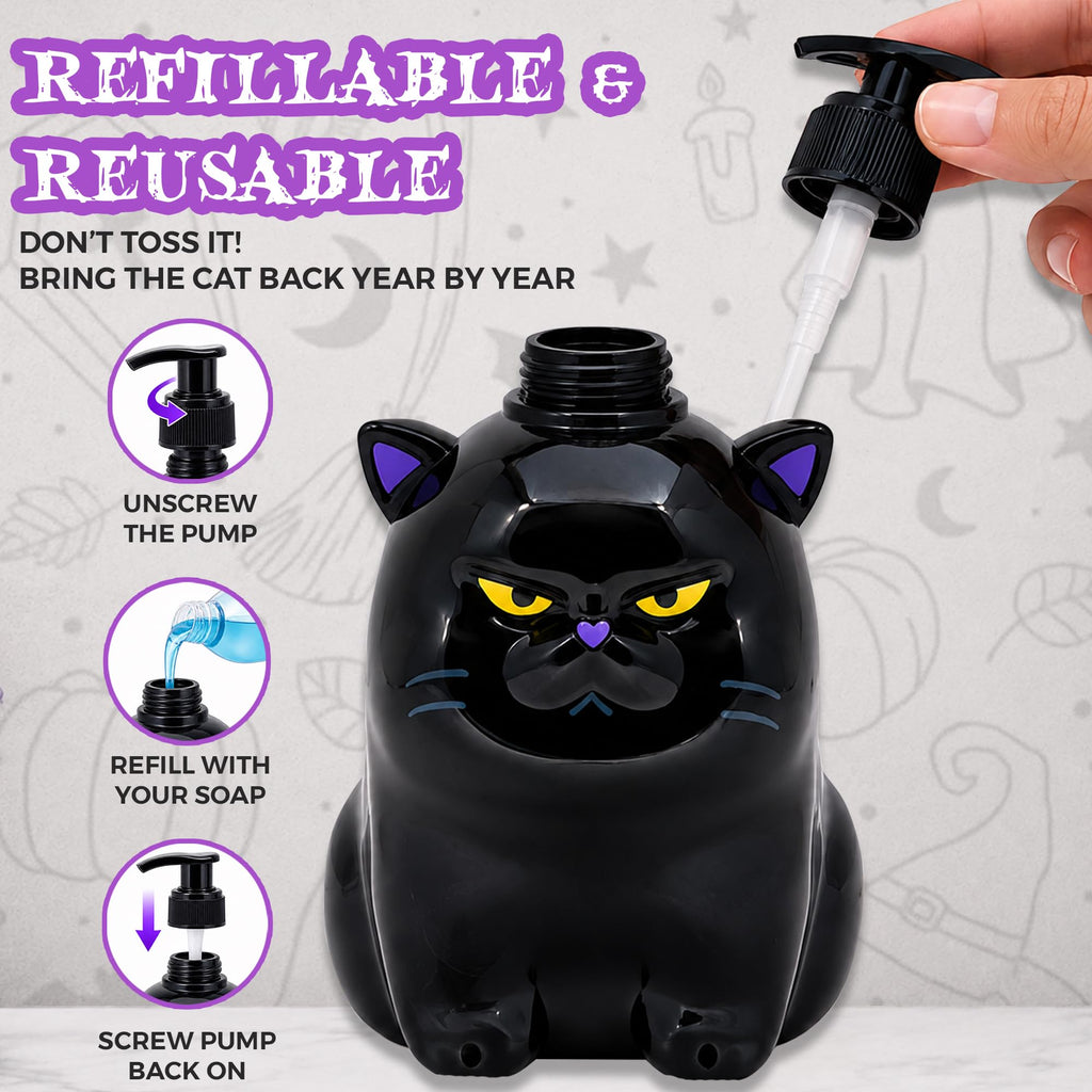 Halloween Grumpy Cat Soap Dispenser, Green Apple Scent