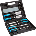8-Piece Wood Chisel Set for Woodworking, with Honing Guide, Sharpening Stone and Storage Case, 1/4" - 1-1/2"