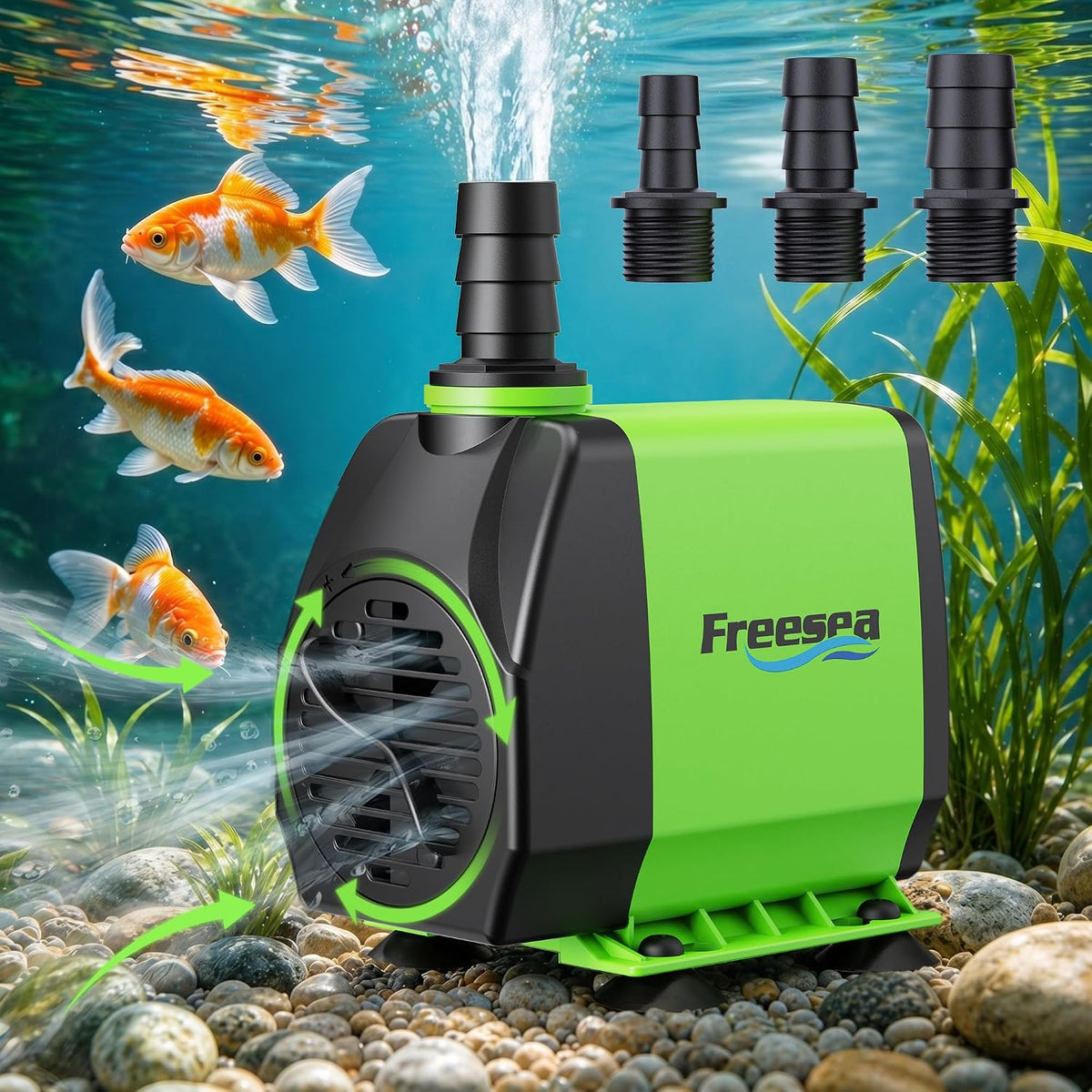 800GPH Small Pond Pump: Circulate 500-1200 Gallon Pond in 1-2 Hours