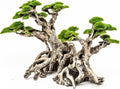 Fish Tank Decor- Bonsai Trees with Faux Moss- Aquarium Rocks Aquascaping- Made of Sandstone, Goldfish Betta Fish Tank