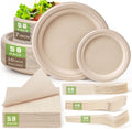 Compostable Paper Plates Set 300 PCS Disposable Plates 10 Inch