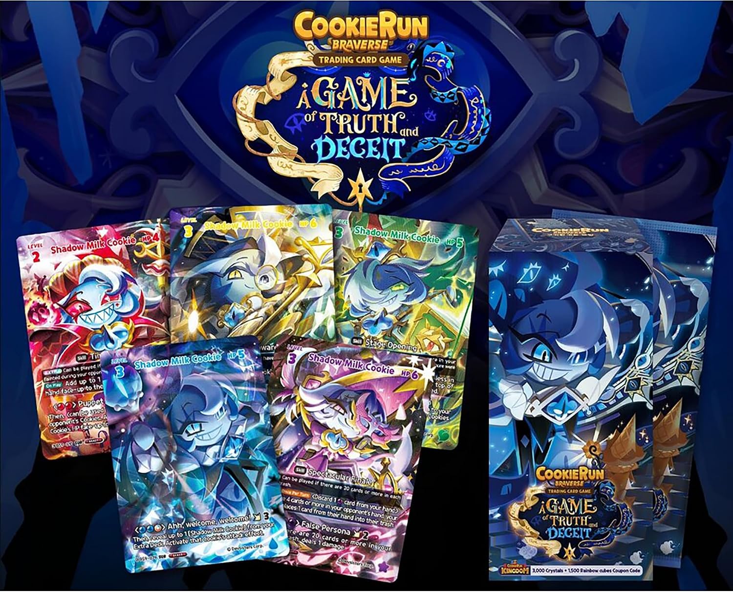 CookieRun TCG: A Game of Truth & Deceit - 4 Booster Pack Bundle - Braverse Trading Card Game, Strategy Play & Battle
