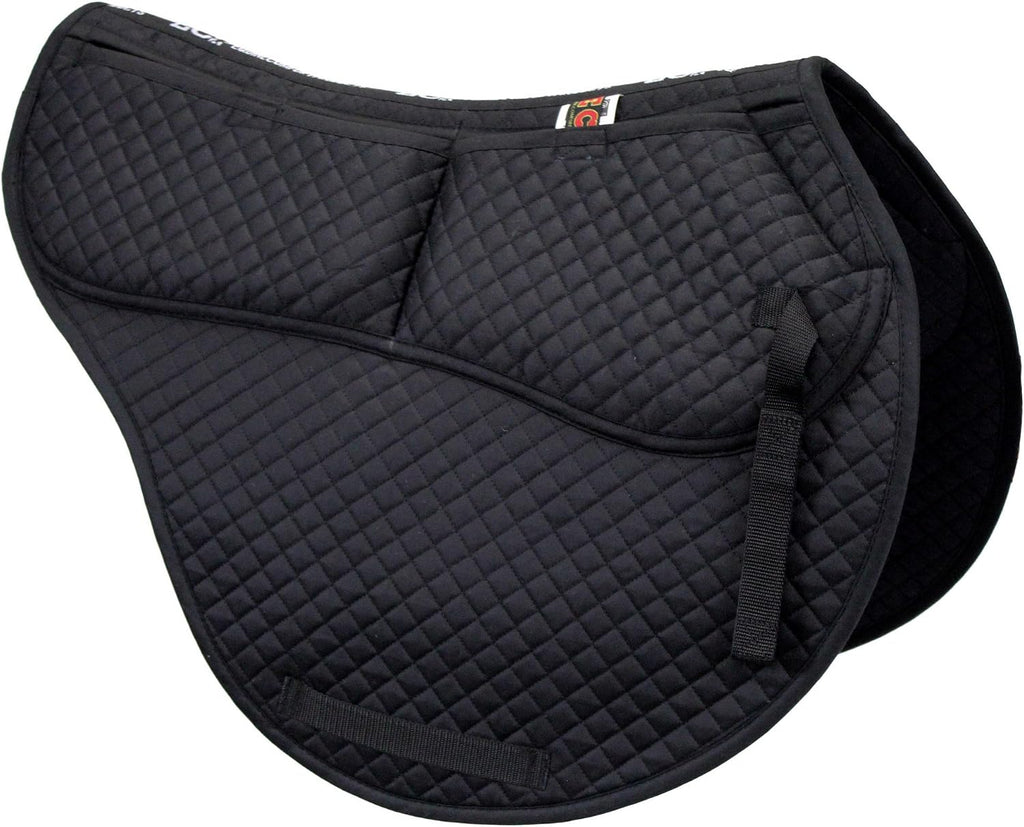 All-Purpose Contoured Correction Saddle Pad with Adjustable Memory Foam Inserts for Custom Support, Non-Slip, Shock