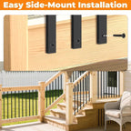 50 Pack 38" Balusters for Deck Railing, Black Rectangular Spindles
