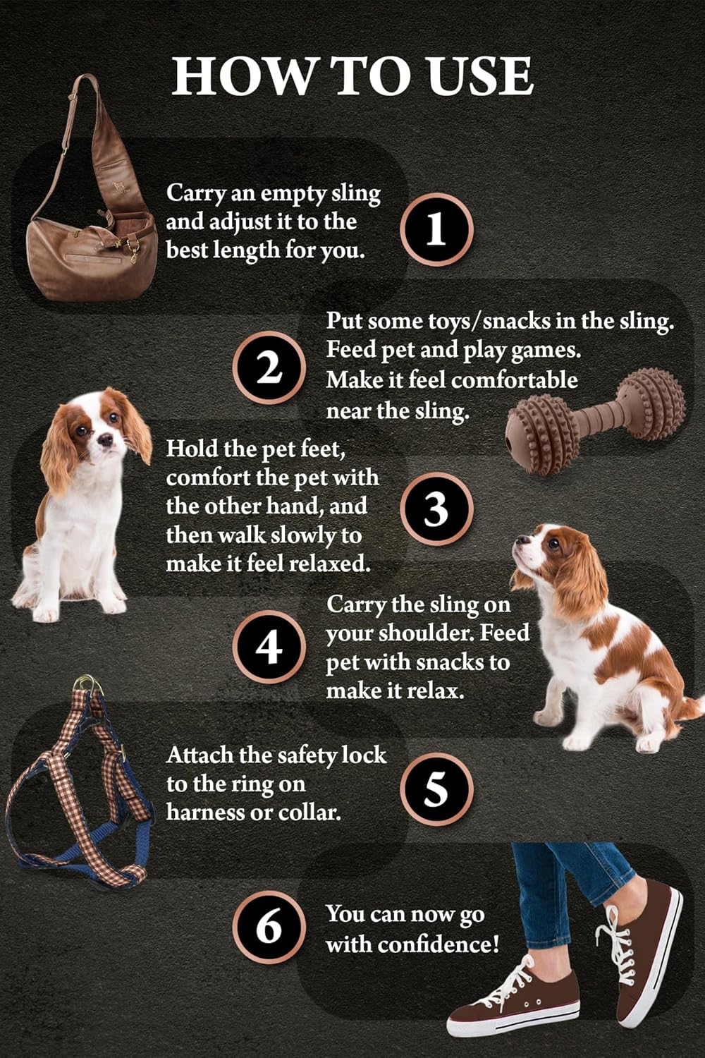 Dog Sling Carrier for Small Dogs 5-18lb, Dog Sling for Small Dogs and Cats, Dog Carrier with Adjustable Padded Strap
