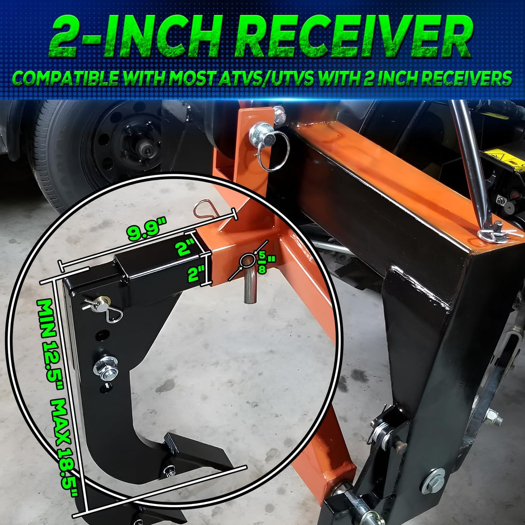 3 Point Trencher Ripper Attachment fit 2" Receivers, Hitch Mounted Ripper for Tractor Lawn Mower ATV UTV, Adjustable
