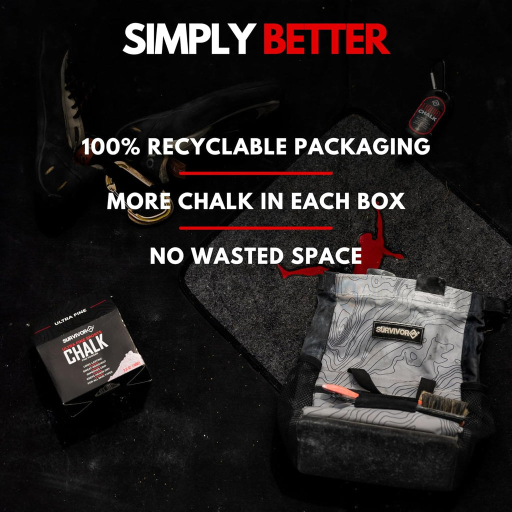 Gym Chalk - Chalk Powder for Climbing, Lifting, Gymnastics & More | Pure Magnesium Carbonate Hand Chalk Powder