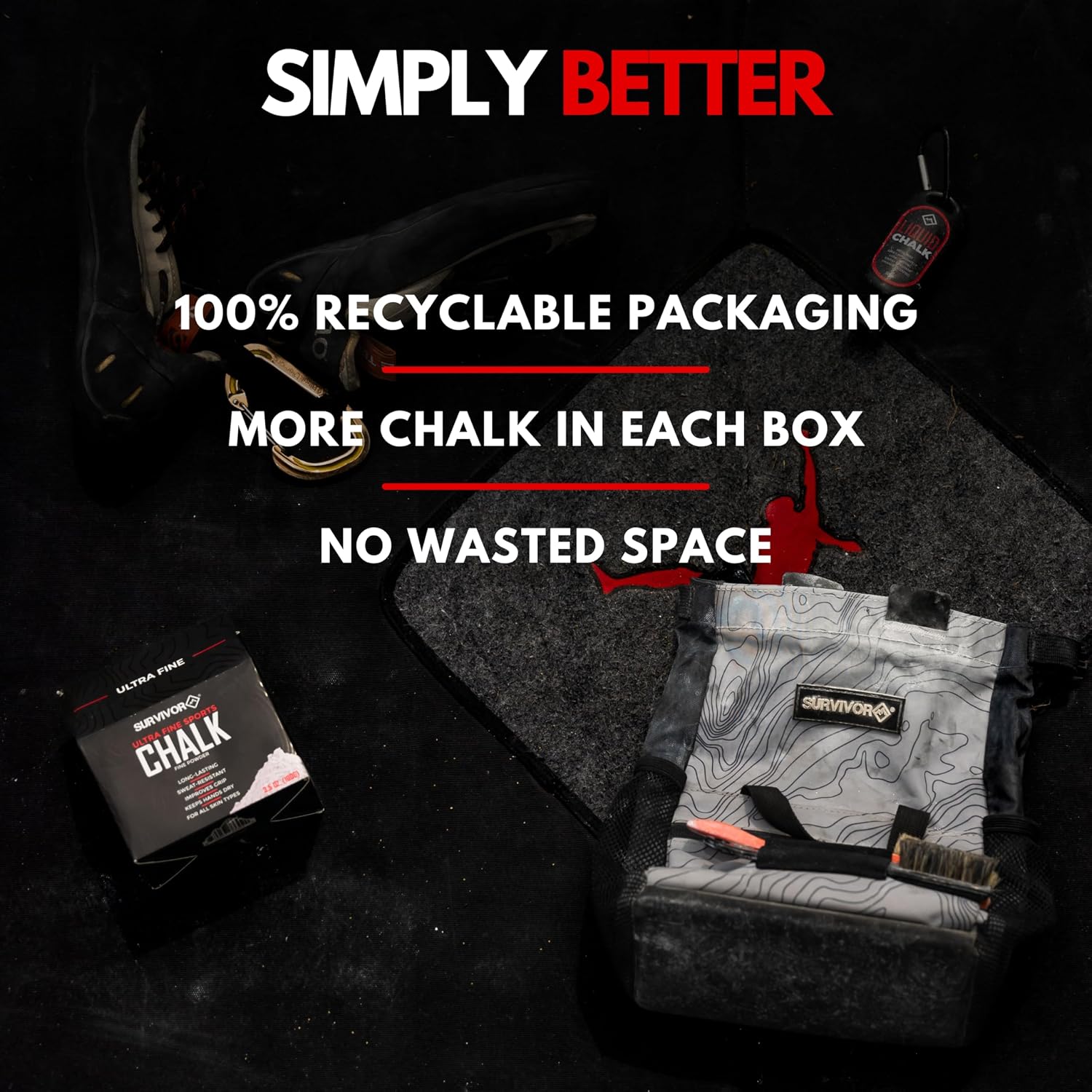 Gym Chalk - Chalk Powder for Climbing, Lifting, Gymnastics & More | Pure Magnesium Carbonate Hand Chalk Powder