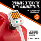Deway Fuel Transfer Pump, Basic Clip-On Nozzle, 2.4 GPM Flow, 51 In Hose
