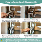 EXERAUO Garage Door Hinges and Rollers for 8 Ft High Doors Hardware Kit