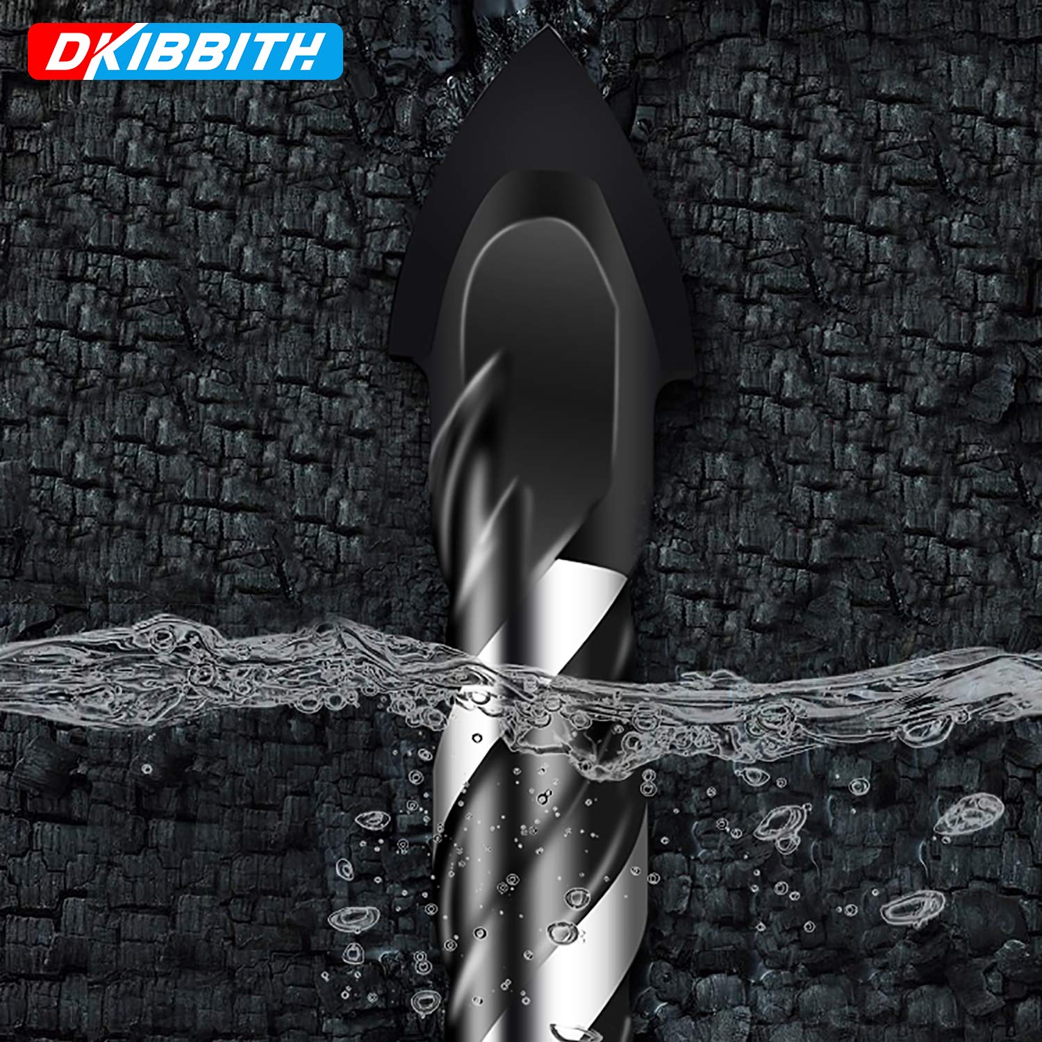 10-Piece Masonry Drill Bit Set for Concrete Tile Glass Ceramic Brick,1/8 to 1/2 Inch Drilling Bits with Triangle